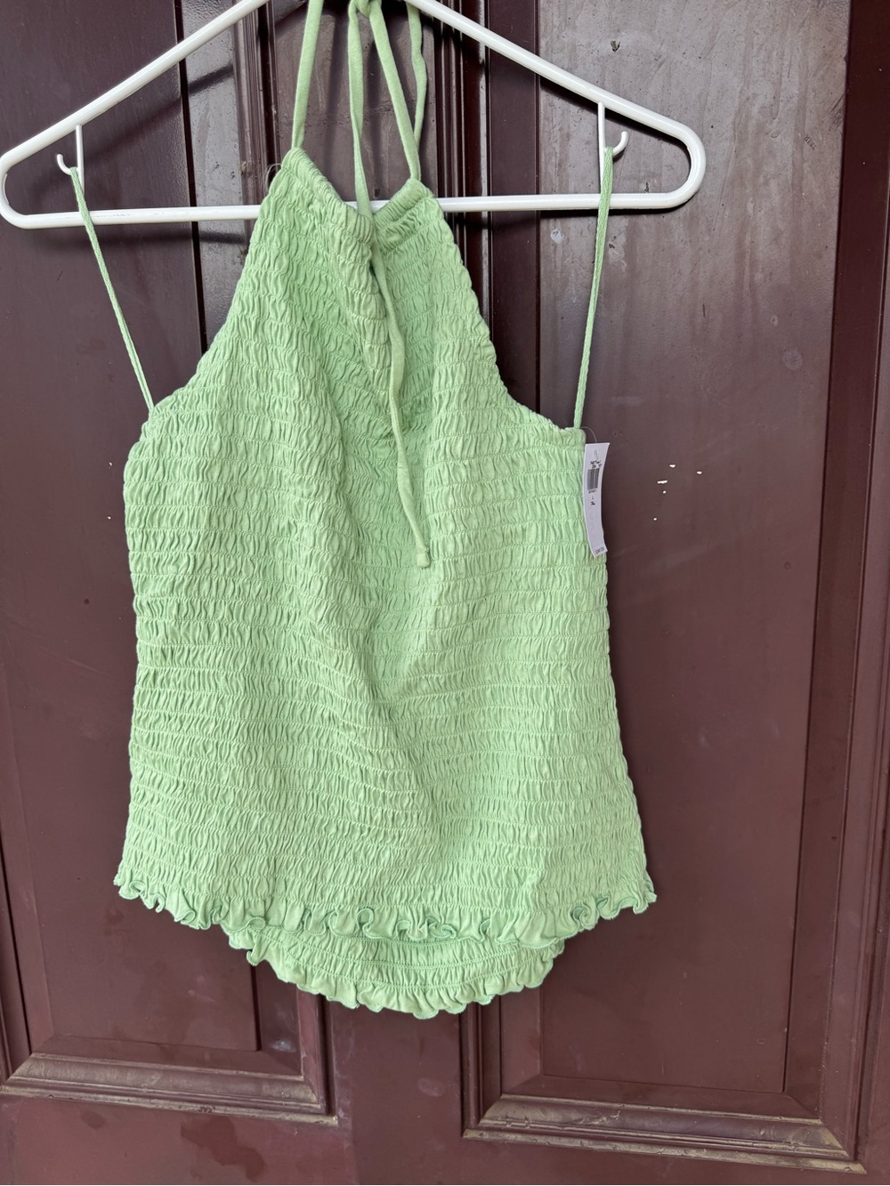 Light Green Smocked Halter Top - Old Navy